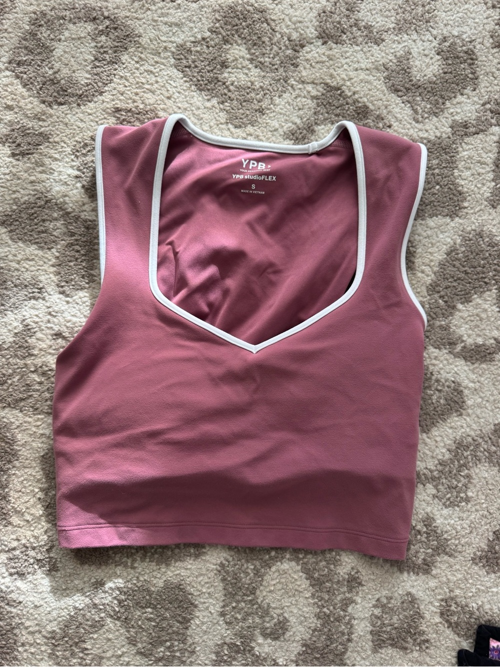 YPB StudioFLEX Mauve Pink V-Neck Crop Tank Top